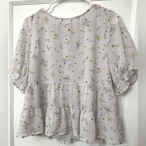 Lavender floral babydoll shirt